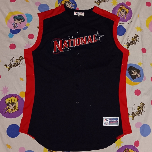 2019 Cleveland MLB All Star Game Sleeveless Baseball Jersey Authentic Majestic - Picture 3 of 8